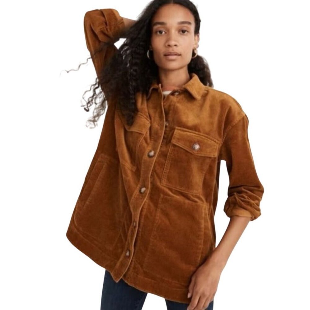 Madewell NWT Corduroy Yorkway Shirt Jacket Antique Gold Size 1x